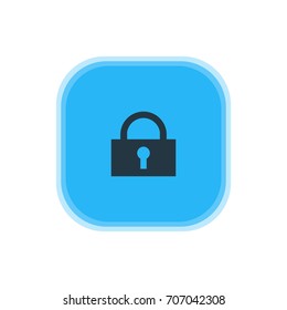 Vector Illustration Of Lock Icon. Beautiful Interface Element Also Can Be Used As Padlock  Element.
