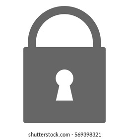 Vector Illustration of Lock Icon in Gray
