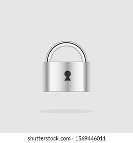 vector illustration of lock on gray background