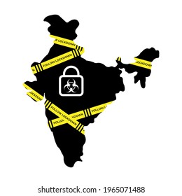 Vector illustration for lockdown in India due to COVID-19 second wave