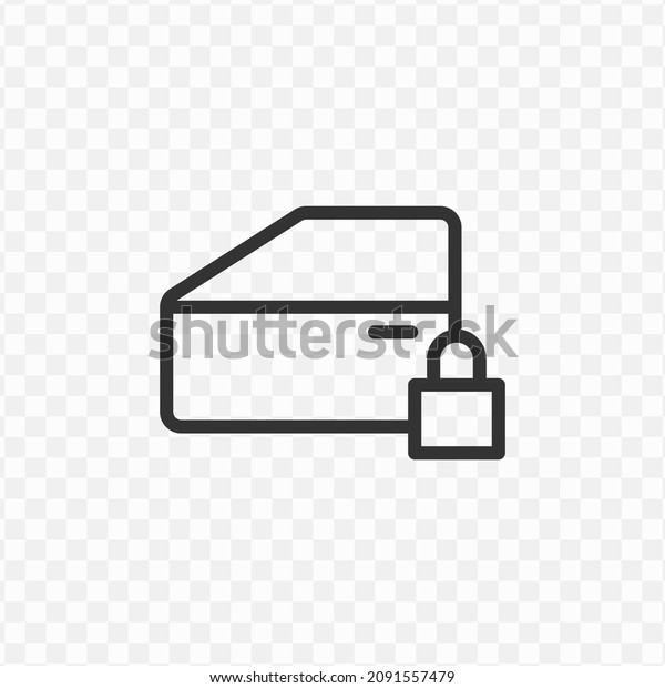 Vector illustration of locked car door\
icon in dark color and transparent\
background(png).