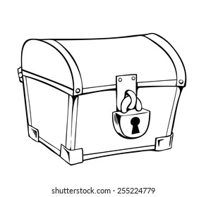 Vector illustration of a locked chest