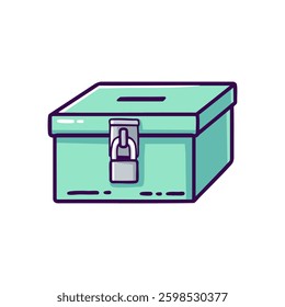 vector illustration of a locked donation box. representing charity, giving, and zakat during Ramadan