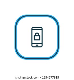 Vector illustration of locked icon line. Beautiful smartphone element also can be used as closed icon element.