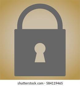 Vector illustration of locker icon in grey
