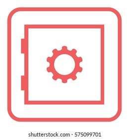 Vector Illustration of Locker in Pink Icon
