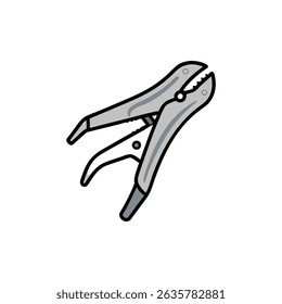 Vector illustration of locking pliers on White Background