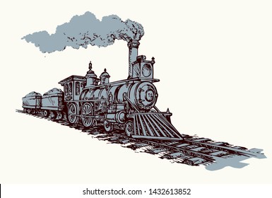 Vector illustration. Locomotive logo icon