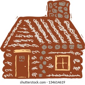 Vector illustration of Log Cabin