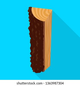 Vector illustration of log and piece logo. Collection of log and timber stock symbol for web.