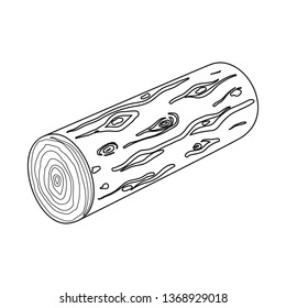 Vector illustration of log and piece logo. Collection of log and timber stock symbol for web.