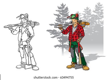 Vector Illustration Logger Vector illustration of a logger or lumberjack. Fully editable layers included.