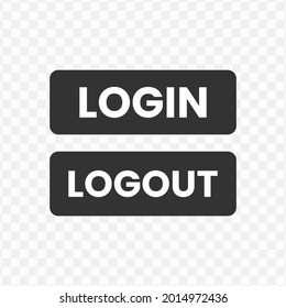 Vector illustration of login and logout icon in dark color and transparent background(png)