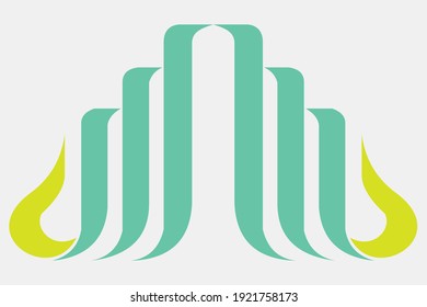 vector illustration logo abstract template which has the meaning of consistency, increasing profit, and mosque dome. 600x400 pixel perfect.