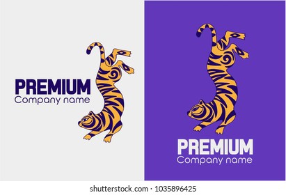 vector illustration. logo with abstract tiger. 