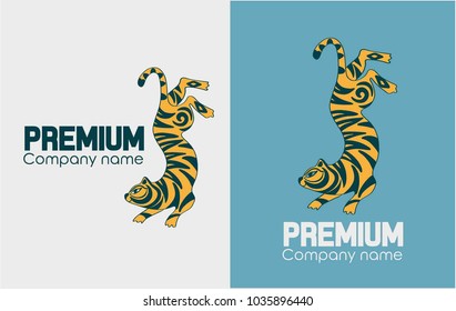 vector illustration. logo with abstract tiger. 