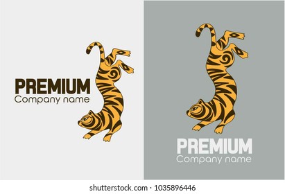 vector illustration. logo with abstract tiger. 