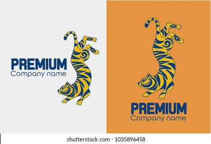 vector illustration. logo with abstract tiger. 