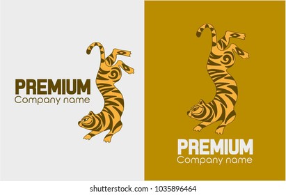 vector illustration. logo with abstract tiger. 