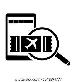 Vector illustration, logo, air ticket search icon. Isolated on a white background.