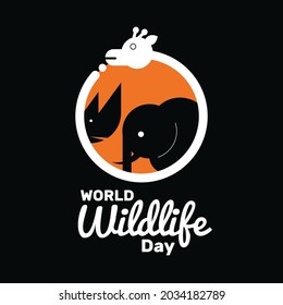 Vector illustration of a logo Animal for World Wildlife Day