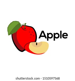 Vector illustration logo for apple, flat design.