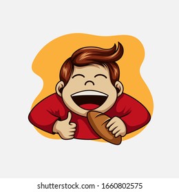 Vector illustration logo of bakery boy chef 