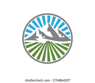 A vector illustration of a logo in blue and green color