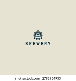 Vector illustration logo of a brewery building