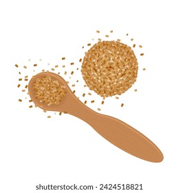 Vector illustration logo of brown sugar with a wooden spoon