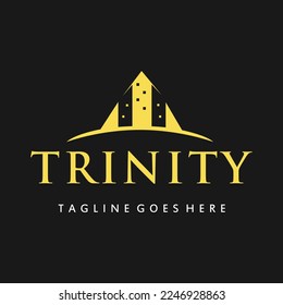 Vector illustration logo building real estate property isolated on black background