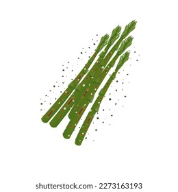 Vector Illustration Logo of a Bunch of Parboiled Green Asparagus