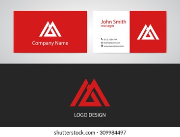 Vector illustration of logo and business card.