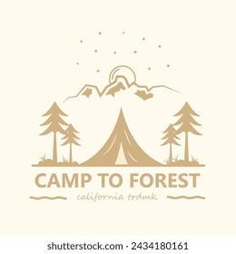 ilustración vectorial logo cabina y montaña concepto simple retro vintage diseño pegatina y ropa
