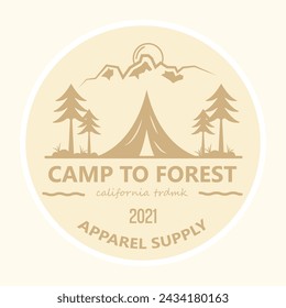 ilustración vectorial logo cabina y montaña concepto simple retro vintage diseño pegatina y ropa