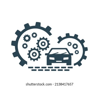 Vector illustration of a logo, a car icon. Car service. Isolated on a white background.