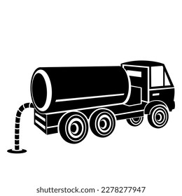 Vector illustration, logo, car icon for septic tank. Isolated on a white background.	