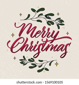 Vector illustration for logo, cards, labels, web, banners, icon. Merry Christmas Lettering.