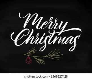 Vector illustration for logo, cards, labels, web, banners, icon. Merry Christmas Lettering.