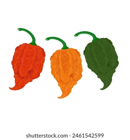 Vector Illustration logo Carolina Reaper in various colors