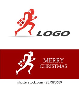 vector illustration of logo Christmas gift delivery