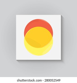 Vector illustration logo with circles overlapping with glare. Isolated.