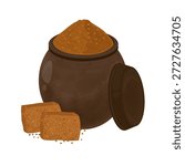Vector Illustration logo Clip art Doenjang Soybean paste or Traditional Fermented Soybean Paste