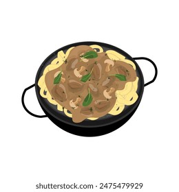 Logo de Ilustración vectorial arte del Clip Carne de res casera Stroganoff con setas