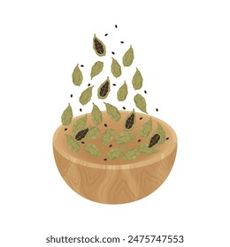 Vector illustration logo Clip art levitation Cardamom