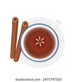 Vector illustration logo clip art Korean traditional drink Sujeonggwa with Cinnamon Punch