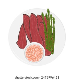 Vector illustration logo Clip art Top View pastrami