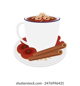 Vector illustration logo clip art Korean traditional drink Sujeonggwa