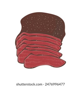 Vektorillustration-Logo Clip Art Pastrami oder Rindfleisch