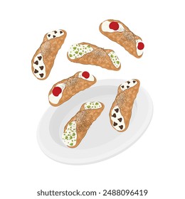 Vector illustration logo Clip art cannoli levitation